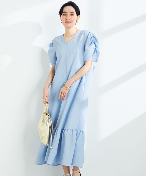 「NOLLEY'S Sophi」 半袖ワンピース 36 サックスブルー レディース_画像6