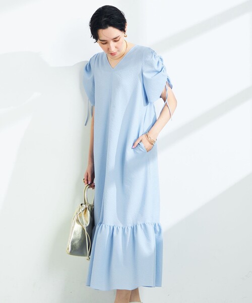 「NOLLEY'S Sophi」 半袖ワンピース 36 サックスブルー レディース_画像7