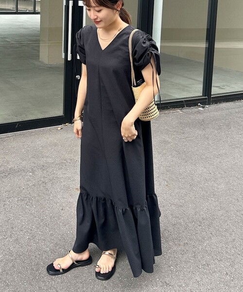 「NOLLEY'S Sophi」 半袖ワンピース 36 サックスブルー レディース_画像9