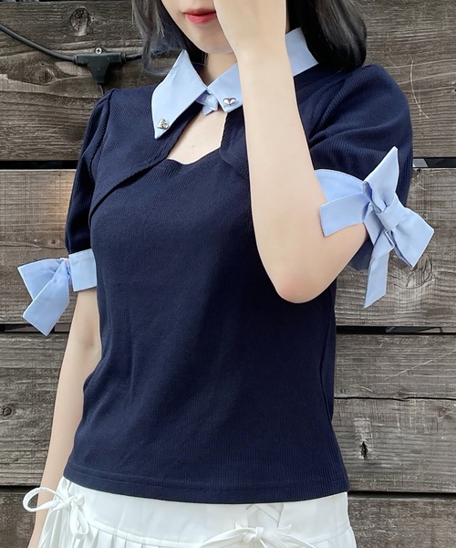 「abc une face」 半袖カットソー FREE ブラック レディース_画像5