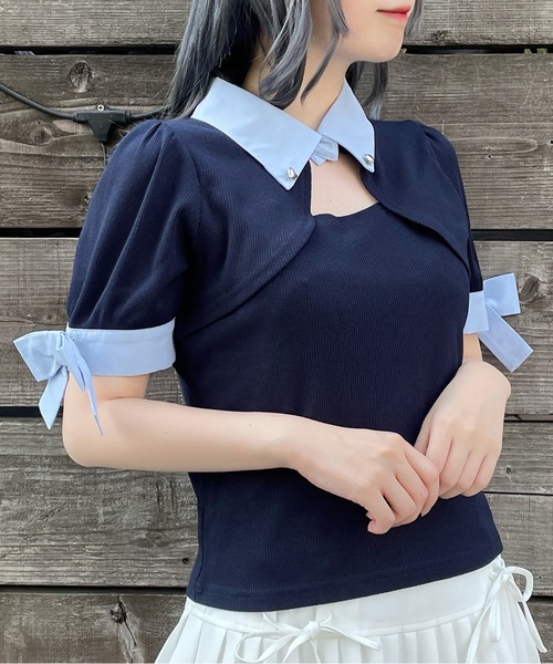 「abc une face」 半袖カットソー FREE ブラック レディース_画像6