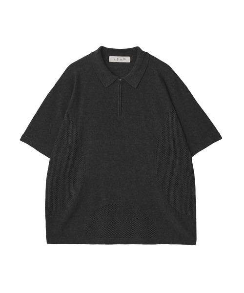 BANDAL ノースリーブポロシャツ ブラックワンピースメッシュ素材 bal（バル） ポロシャツ BAL VENTILATION MESH KNIT ZIP POLO 2143