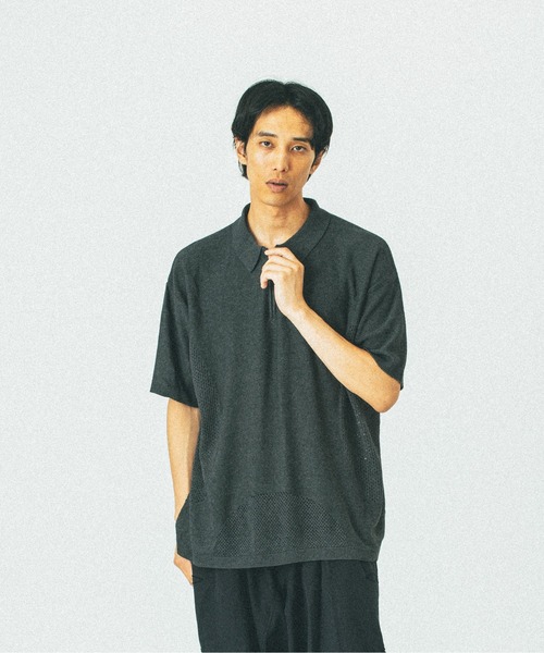 bal（バル） ポロシャツ 半袖 BAL VENTILATION MESH KNIT ZIP POLO 