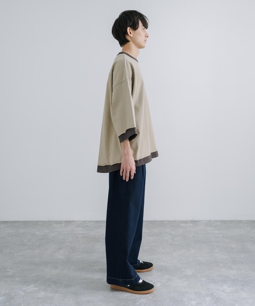 「KRIFF MAYER」 7分袖Tシャツ X-LARGE チャコール メンズ_画像3