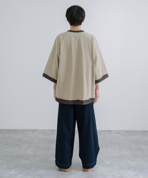 「KRIFF MAYER」 7分袖Tシャツ X-LARGE チャコール メンズ_画像4