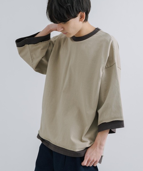「KRIFF MAYER」 7分袖Tシャツ X-LARGE チャコール メンズ_画像5