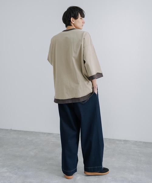 「KRIFF MAYER」 7分袖Tシャツ X-LARGE チャコール メンズ_画像8