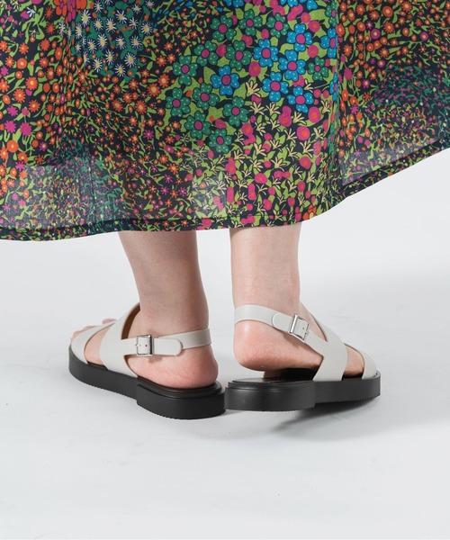 「TEMPERATE」 フラットサンダル 38 ブラック レディース_画像2