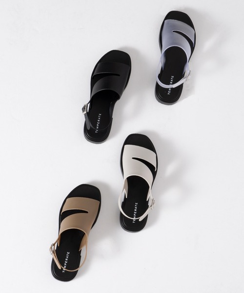「TEMPERATE」 フラットサンダル 38 ブラック レディース_画像6