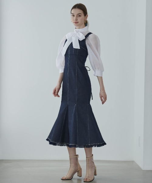 「AND COUTURE」 ノースリーブワンピース MEDIUM ブラック レディース_画像3