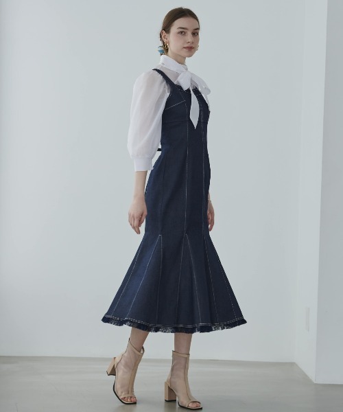 「AND COUTURE」 ノースリーブワンピース MEDIUM ブラック レディース_画像4