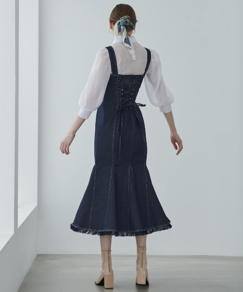 「AND COUTURE」 ノースリーブワンピース MEDIUM ブラック レディース_画像5