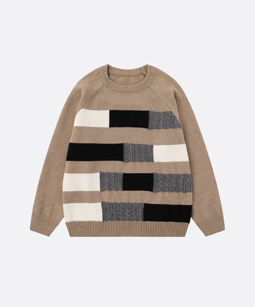 U：UME（ユーム） セーター ニット Mix Line Motif Sweater メンズ