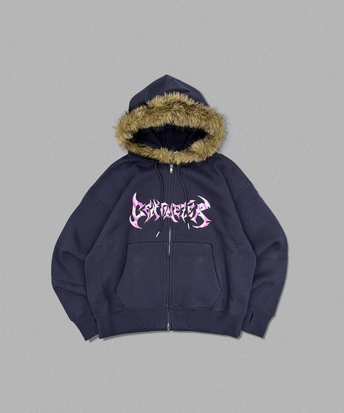 centimeter（センチメーター） パーカー Tribal logo fur zip hoodie