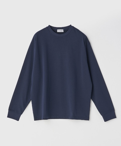 ダークブルー 長袖カットソー JOHN SMEDLEY（ジョンスメドレー） tシャツ コットンクルーネックミニ