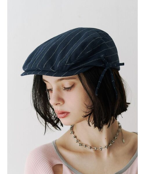 jouetie（ジュエティ） 帽子 ベレー帽 サイドリボンストライプ