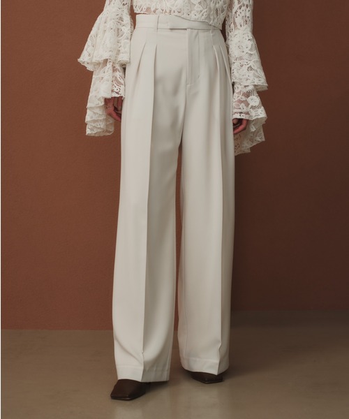 anuans（アニュアンス） スラックス パンツ ミッドウェイトツータック