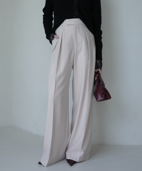 anuans（アニュアンス） スラックス パンツ ミッドウェイトツータック