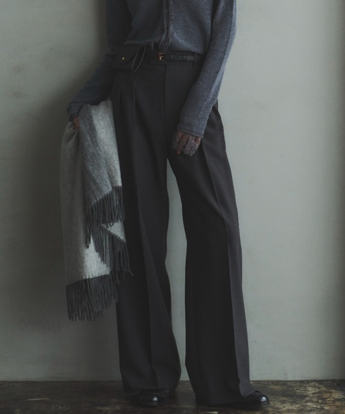 anuans（アニュアンス） スラックス パンツ ミッドウェイトツータック