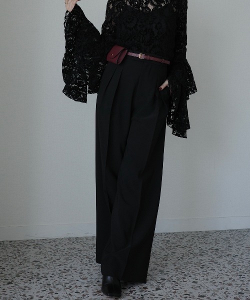 anuans（アニュアンス） スラックス パンツ ミッドウェイトツータック