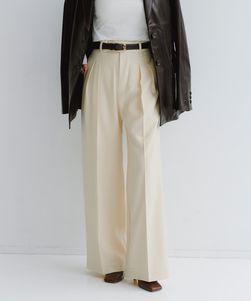 anuans（アニュアンス） スラックス パンツ ミッドウェイトツータック