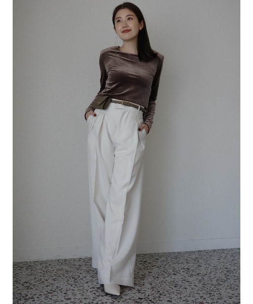 anuans（アニュアンス） スラックス パンツ ミッドウェイトツータック