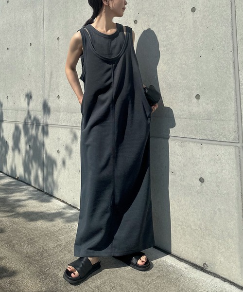select MOCA by son」 コンビワンピース LARGE ダークグレー