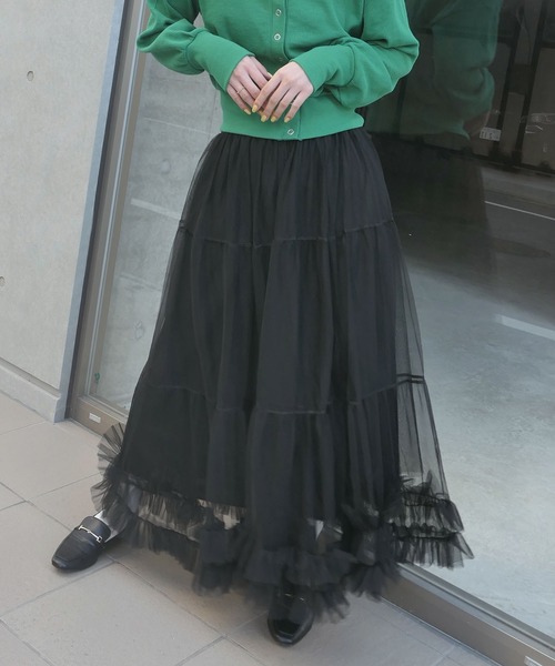 「CORNERS」 フリルスカート M グレー レディース_画像2