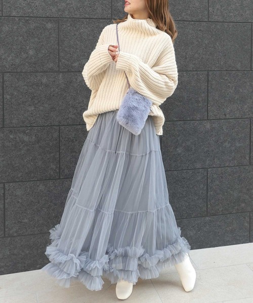 「CORNERS」 フリルスカート M グレー レディース_画像5