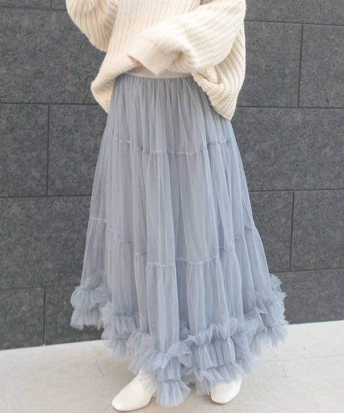 「CORNERS」 フリルスカート M グレー レディース_画像7