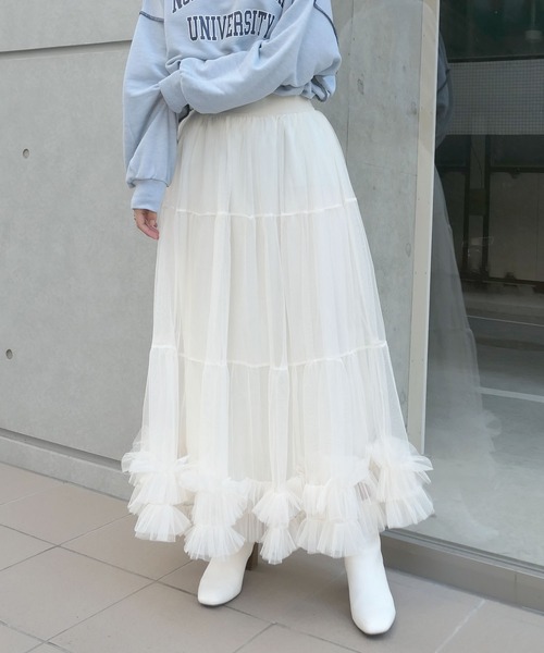 「CORNERS」 フリルスカート M グレー レディース_画像8