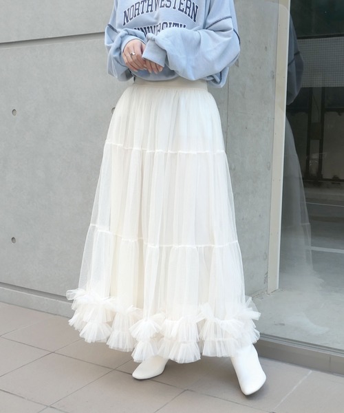 「CORNERS」 フリルスカート M グレー レディース_画像9