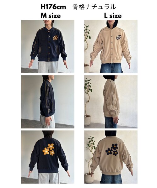 CPCM（シーピーシーエム） ブルゾン アウター バックフラワーフリース