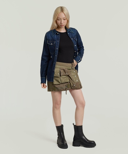 G-STAR RAW スカート Field Mini Skirt/ミリタリーディテールマルチ