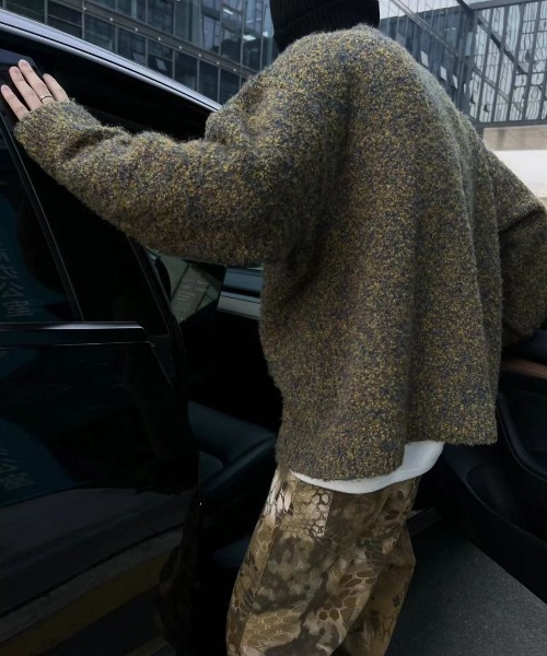 「FreeZone」 長袖ニット F カーキ メンズ_画像4