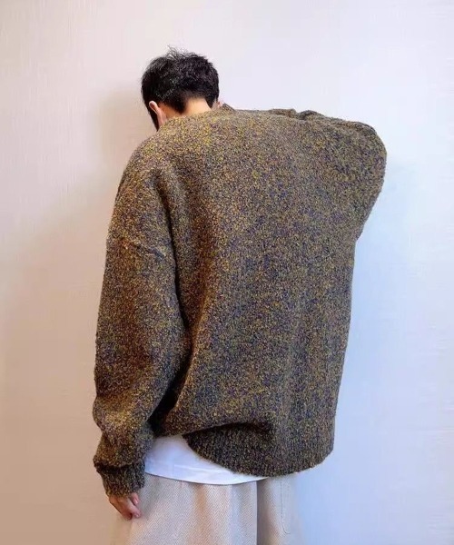 「FreeZone」 長袖ニット F カーキ メンズ_画像5