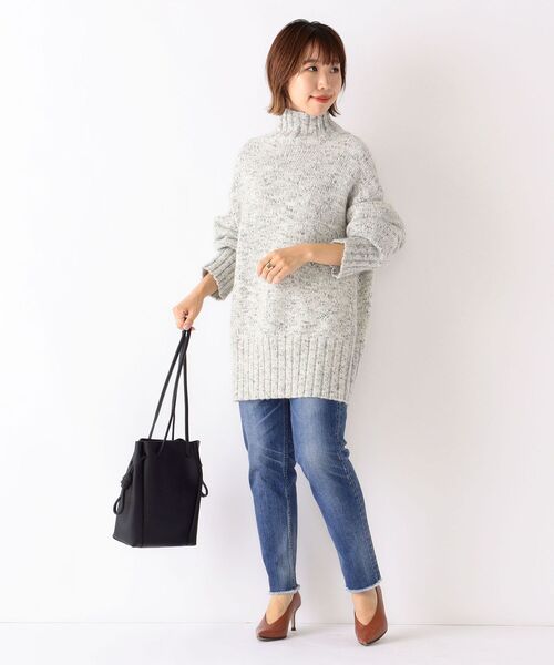 「SHIPS any」 長袖ニット ONE SIZE ライトグレー レディース_画像6