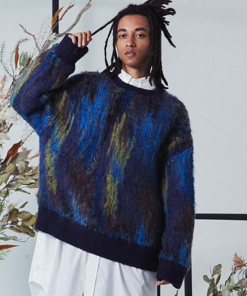 「MAISON SPECIAL」 長袖ニット 2 ブルー メンズ