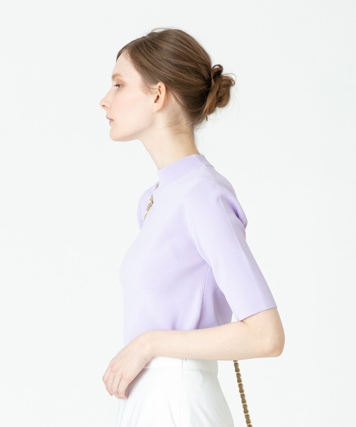 「LOULOU WILLOUGHBY」 半袖ニット 2 ホワイト レディース_画像6