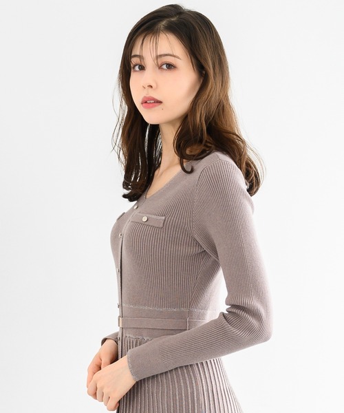 「MISCH MASCH」 ニットワンピース フリ- ブルー レディース_画像4