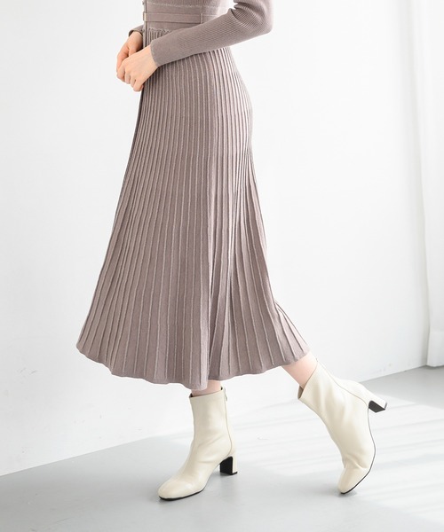 「MISCH MASCH」 ニットワンピース フリ- ブルー レディース_画像5