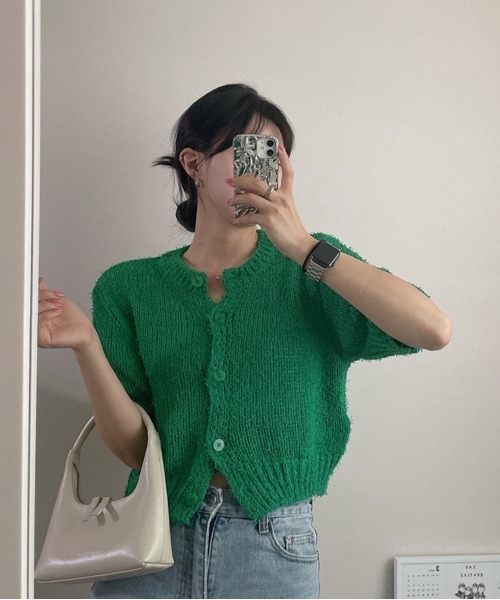 「by muni:r」 半袖ニット FREE アイボリー レディース_画像3