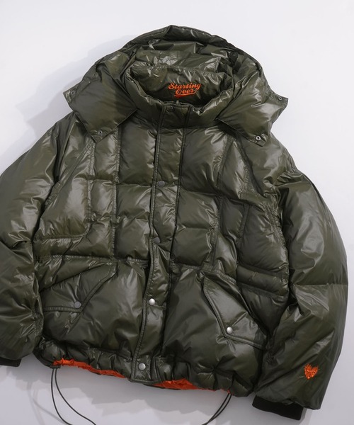 ダウンジャケット ダウン 2way リバーシブル 中綿 シレ―ブルゾン