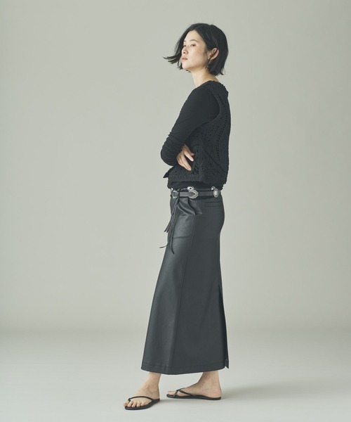Curensology（カレンソロジー） スカート /ヴィンテージフェイクレザー
