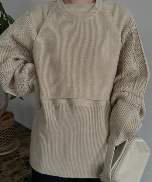 「lawgy」 長袖ニット FREE アイボリー レディース_画像5