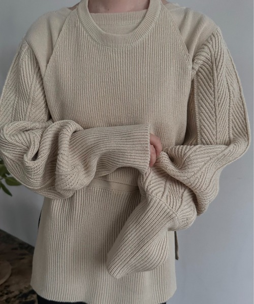 「lawgy」 長袖ニット FREE アイボリー レディース_画像7