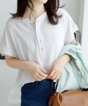 ブラウス シャツ 半袖 さらさらEASY 前後...の詳細画像1