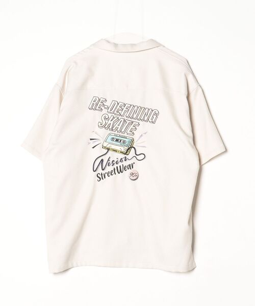「VISION STREET WEAR」 ワンポイント半袖シャツ L ホワイト メンズ_画像2