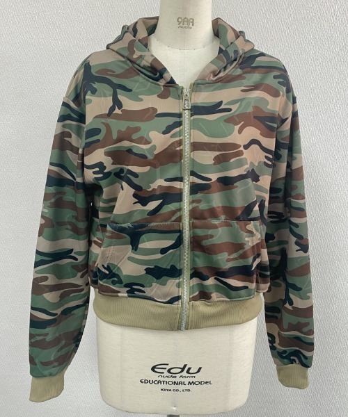 「LADY LIKE」 ジップアップパーカー M カーキ レディース_画像8