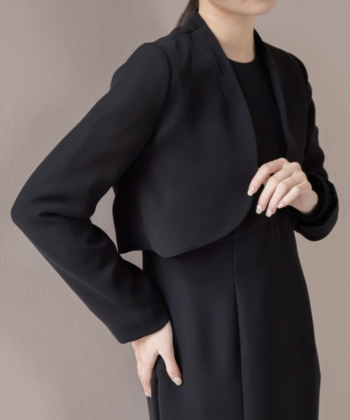 「kaene」 ノーカラージャケット 34 ブラック レディース_画像3